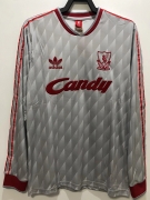 1989 91 Li grey away Long soccer jersey